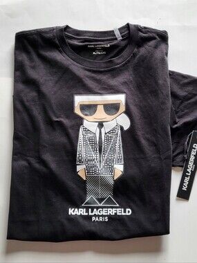 Karl Lagerfeld Graphic Logo t-shirt Mens Size L XL Black